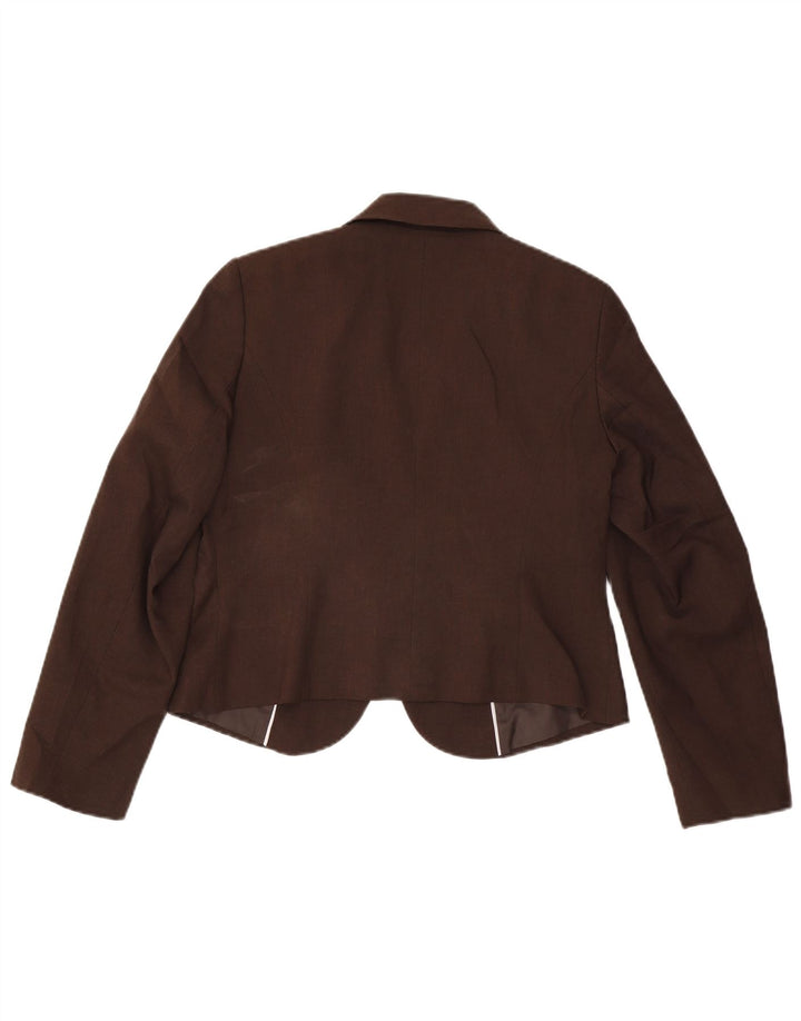 Marks & Spencer Chaqueta tipo blazer con 1 botón para mujer UK 44 Poliéster marrón medio