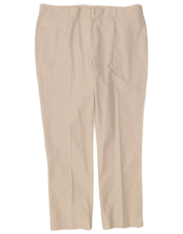 BROOKS BROTHERS Natalie Slim Pantalones Casuales para Mujer UK 18 XL W36 L29 Blanco
