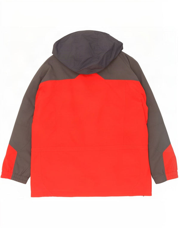 Columbia Chaqueta cortavientos holgada con capucha para hombre UK 42 XL Rojo Colorblock