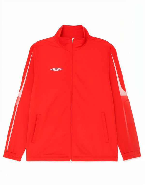 Umbro Hombre Chándal Top Chaqueta Medium Red Colorblock Poliéster Deportes