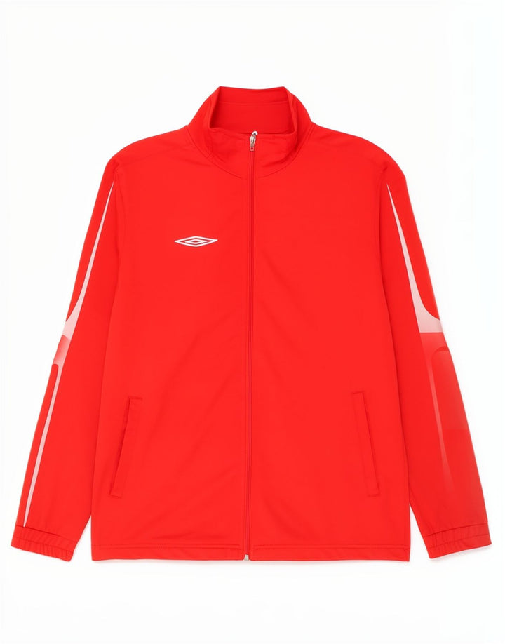 Umbro Hombre Chándal Top Chaqueta Medium Red Colorblock Poliéster Deportes
