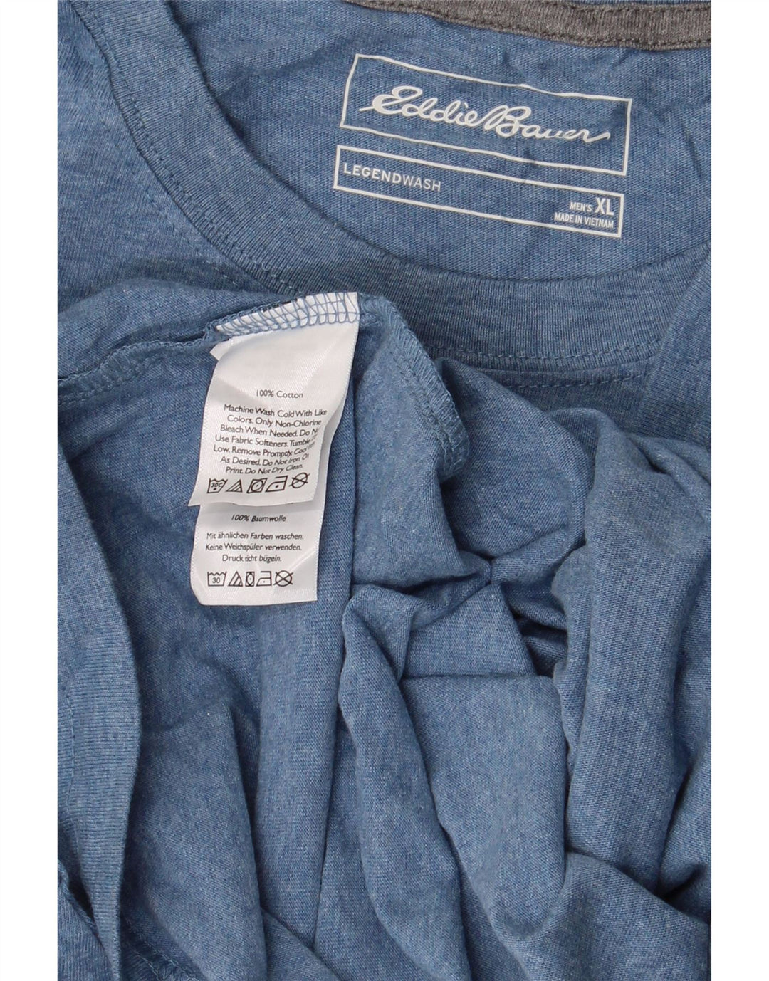 EDDIE BAUER Camiseta Hombre Top XL Algodón Azul