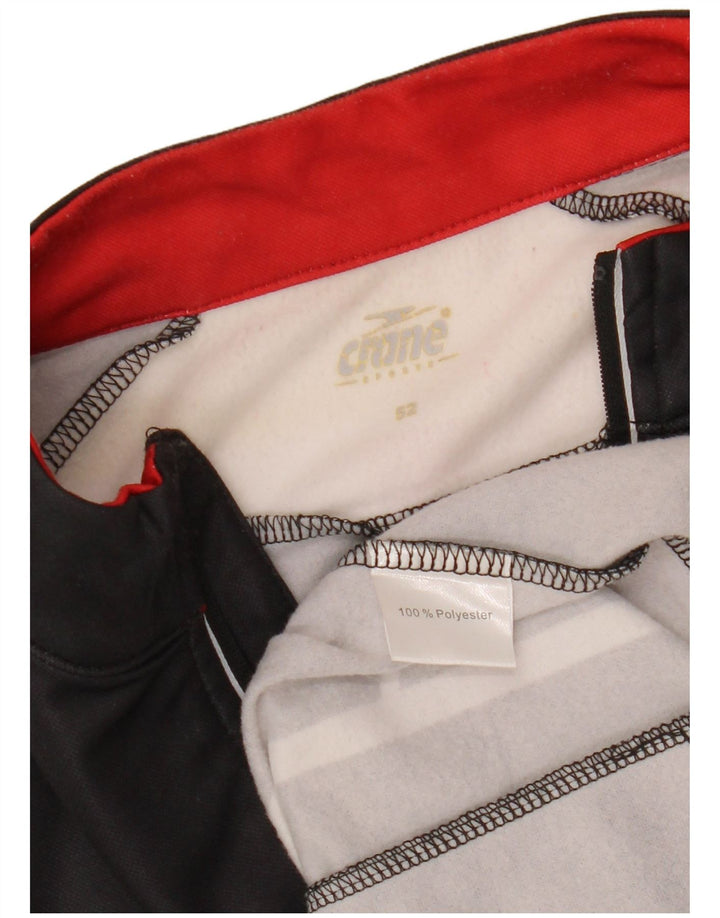 CRANE Top de chándal con cuello y cremallera para hombre IT 52 Large Black Geométrico