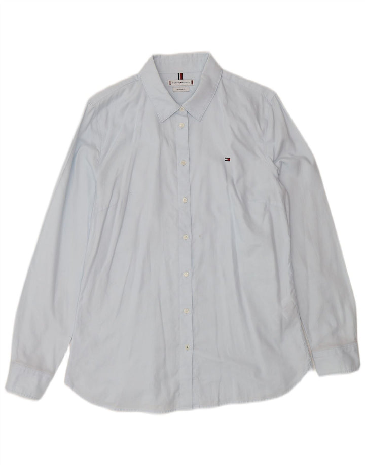 Tommy Hilfiger Camisa de corte regular para mujer UK 40 Azul medio Algodón Clásico