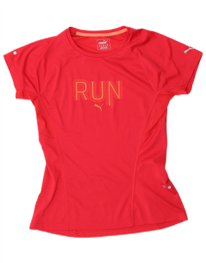 Puma Camiseta gráfica para mujer Top UK 10 Small Red Poliéster