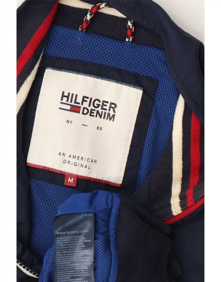 Tommy Hilfiger Chaqueta Bomber para Hombre UK 38 Mediana Poliamida A Rayas Azul Marino