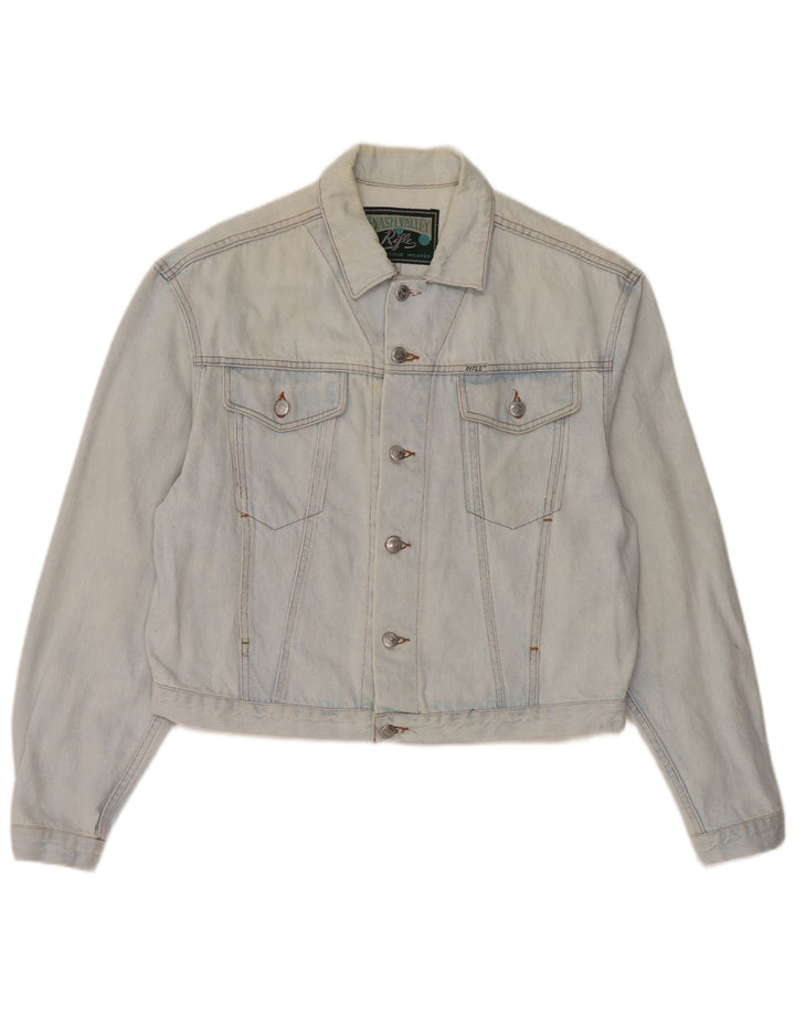 RIFLE Chaqueta vaquera extragrande para mujer UK 10 Small Blue Cotton