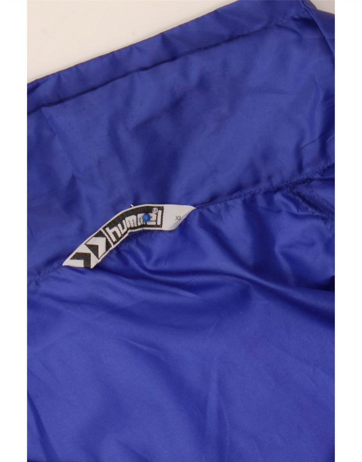 HUMMEL Chaqueta impermeable con capucha y gráfico para hombre UK 42 XL Poliéster azul