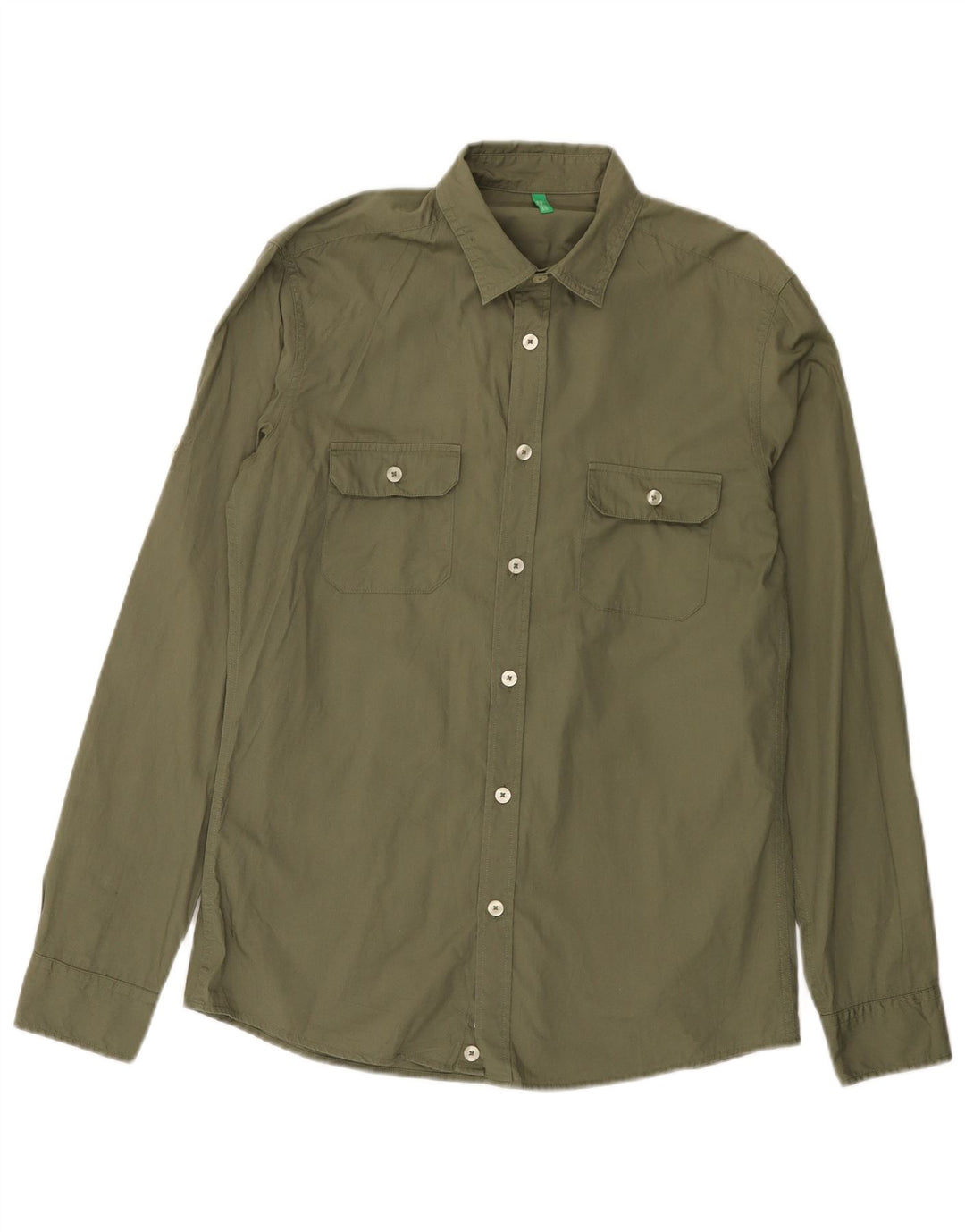 BENETTON Camisa Hombre Pequeña Caqui