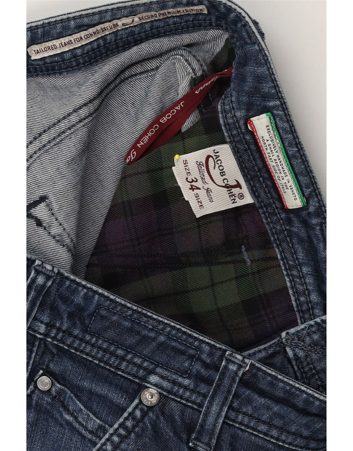 Jacob Cohen Vaqueros rectos para hombre W34 L30 Algodón azul