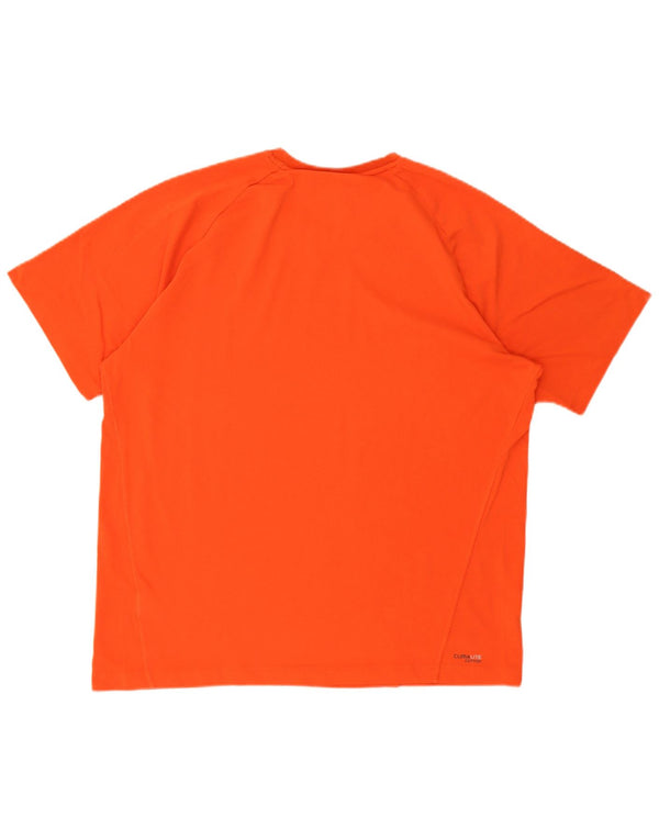 Adidas Mens Clima 365 Camiseta Top Grande Naranja Algodón