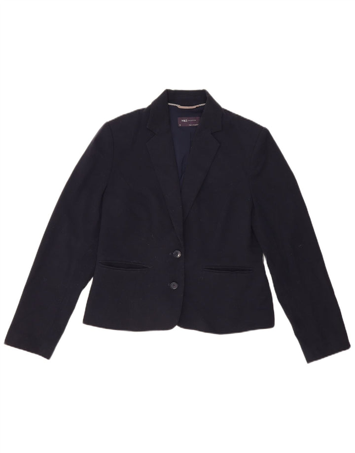 Marks & Spencer Chaqueta Blazer de 2 Botones para Mujer UK 42 Azul Marino Mediano