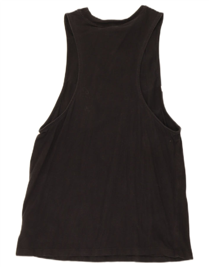 Adidas Mujer Gráfico Chaleco Top UK 12 Mediano Negro Algodón