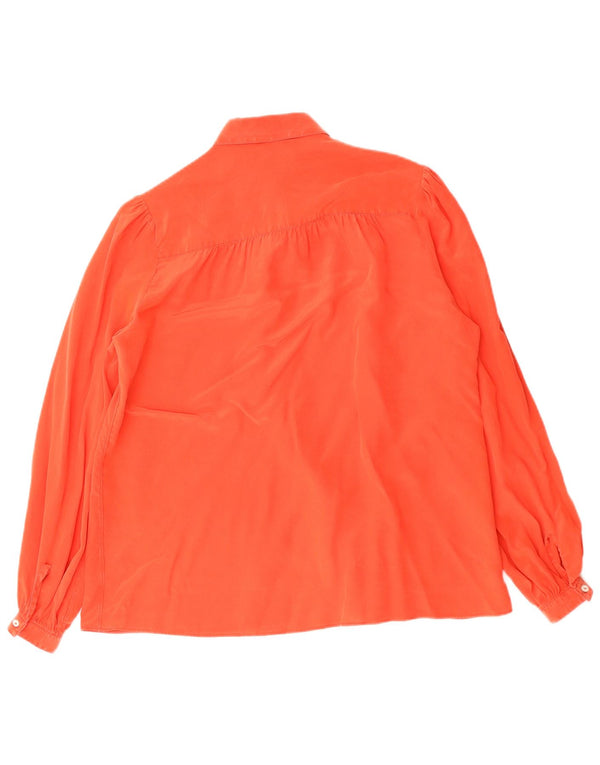 Blusa camisera de manga larga para mujer Camel UK 40 XL Seda naranja