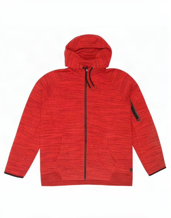 Marks & Spencer Suéter con capucha y cremallera para hombre 2XL Algodón moteado rojo