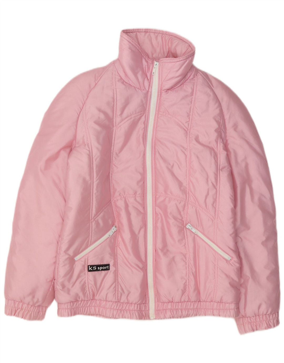 Chaqueta acolchada vintage para mujer de ajuste estándar EU 40 Poliamida rosa mediana