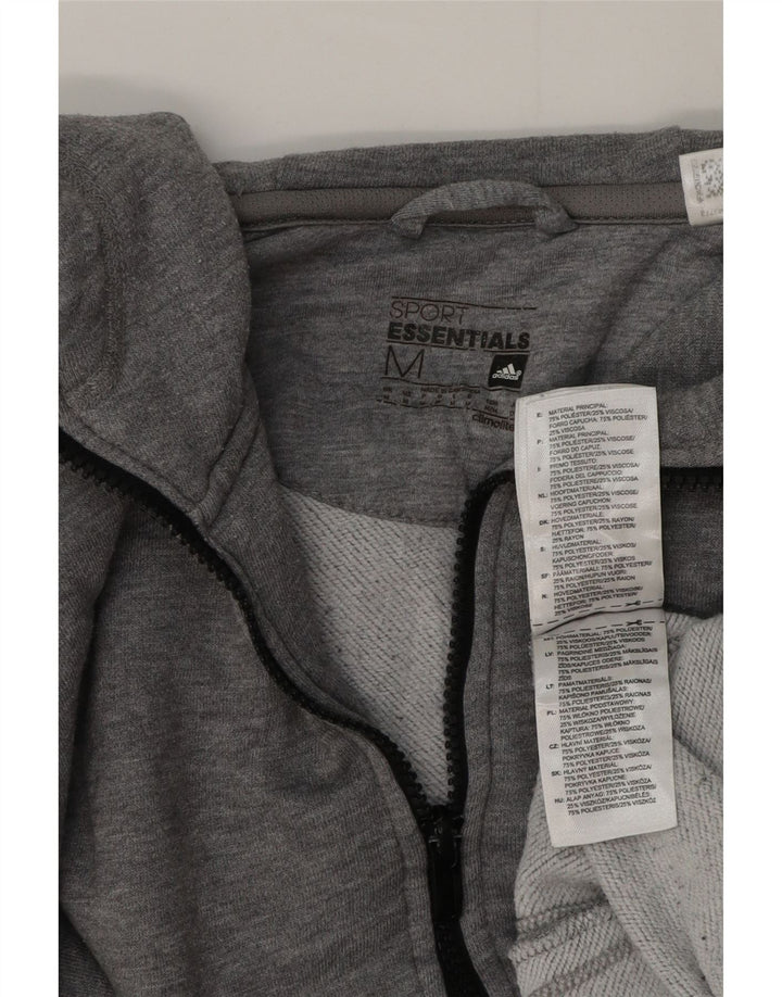Adidas - Sudadera con capucha y cremallera para hombre, algodón gris medio