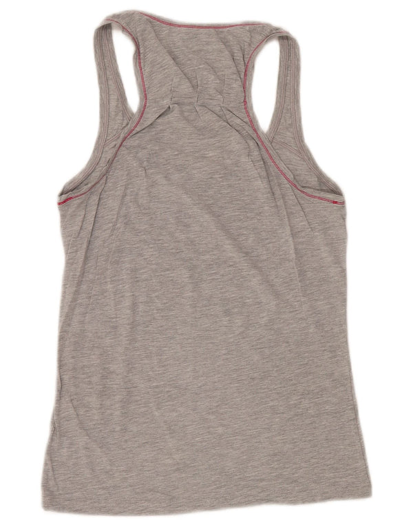 Adidas Mujer Gráfico Chaleco Top UK 12 Medio Gris Moteado