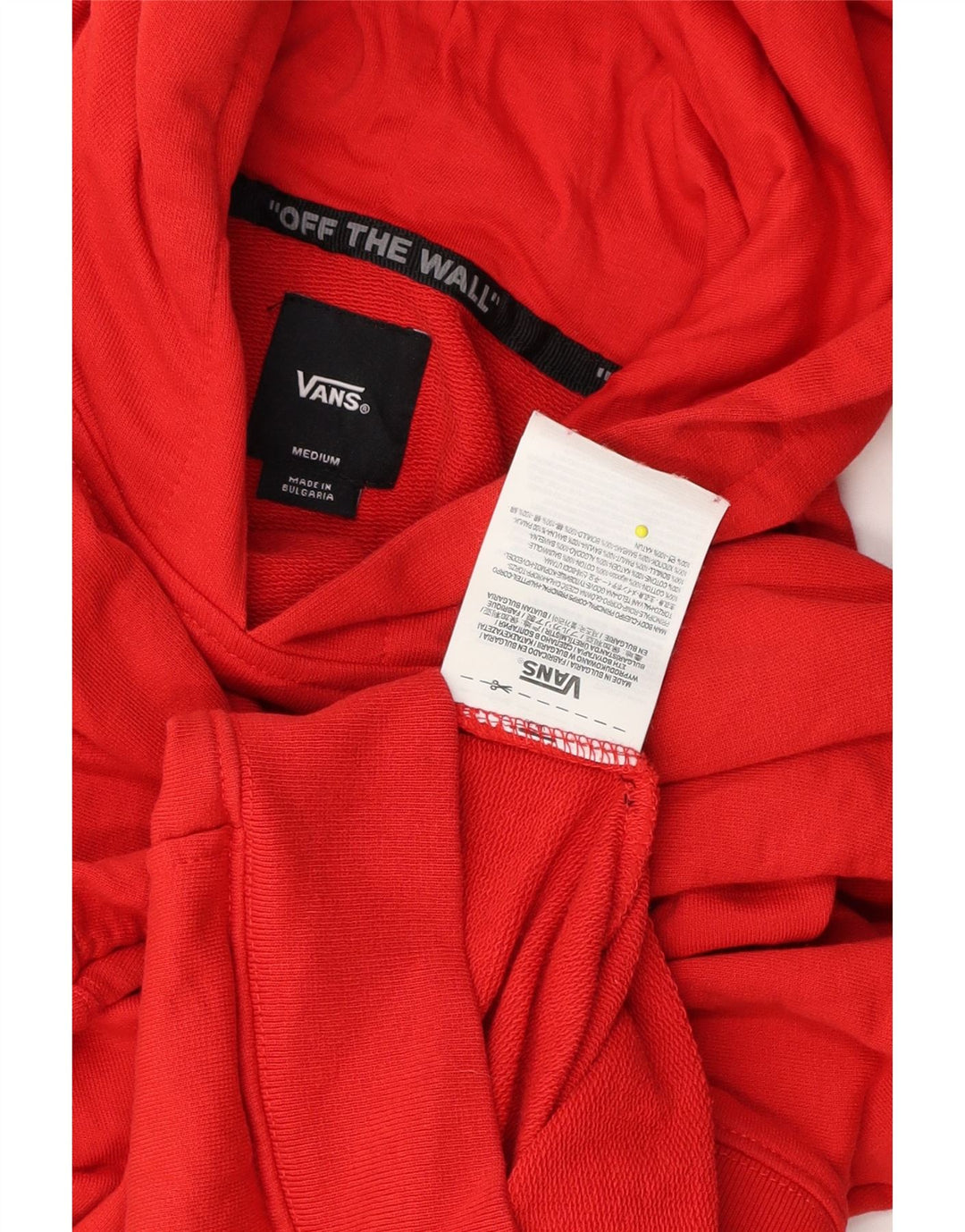 Vans - Sudadera con capucha para niño, diseño gráfico, 10-11 años, algodón rojo mediano