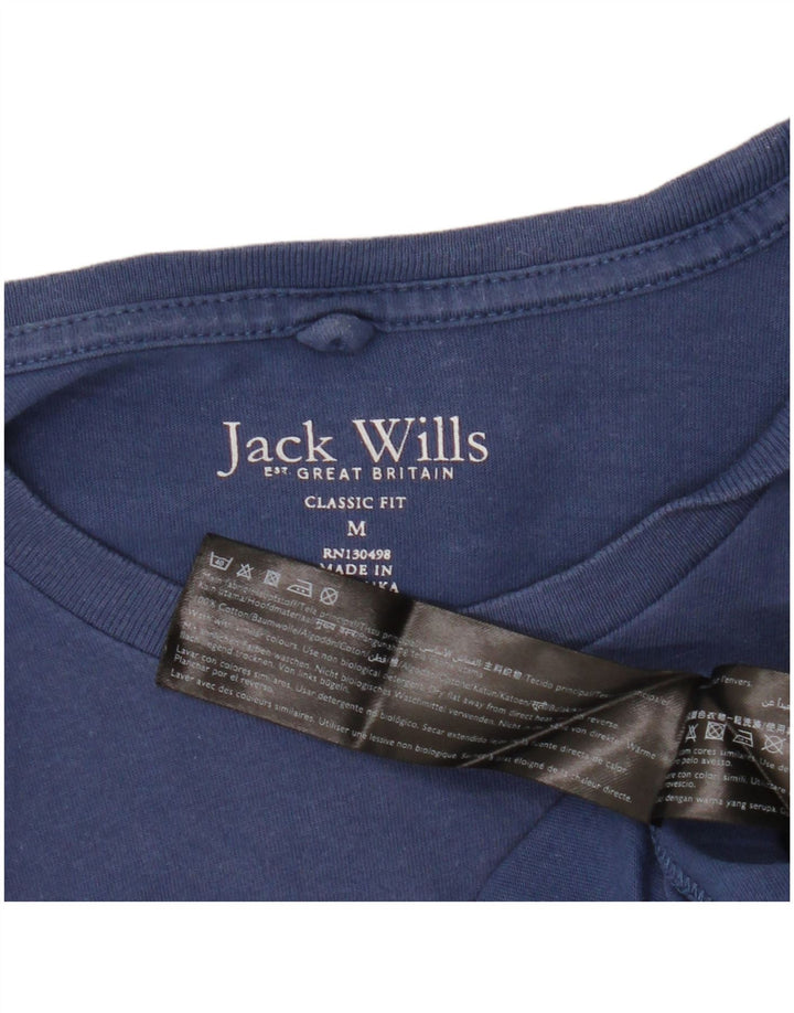 Jack Wills - Camiseta de corte clásico para hombre, color azul medio, algodón