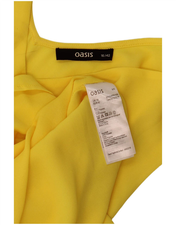 Oasis Blusa sin mangas para mujer Top UK 46 Poliéster amarillo grande