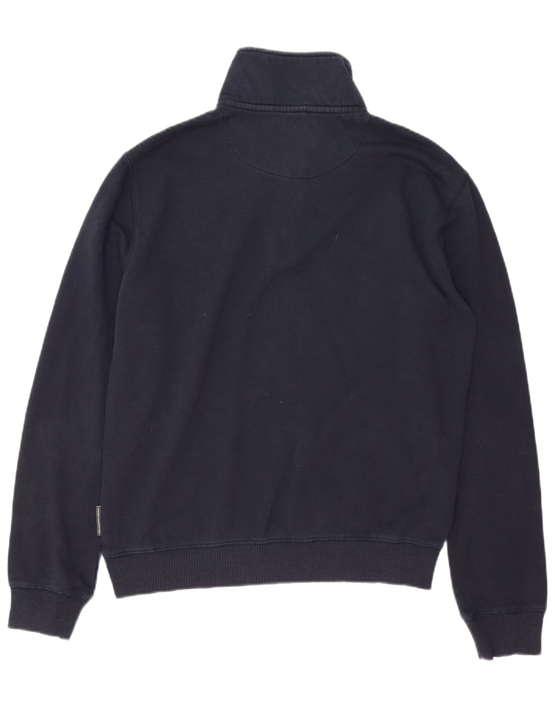 FRENCH CONNECTION Sudadera con cuello y cremallera para hombre Jersey de algodón azul marino mediano