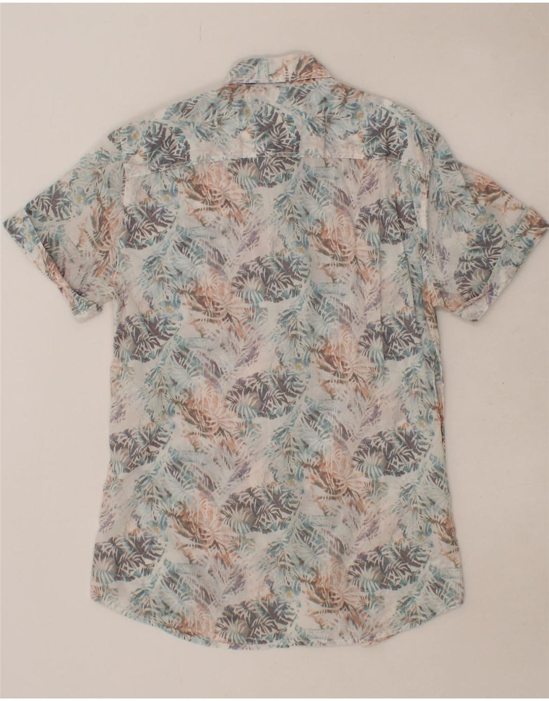 BENETTON Mens Short Sleeve Shirt Small Multicoloured Floral Cotton Vintage Benetton and Second-Hand Benetton from Messina Hembry 