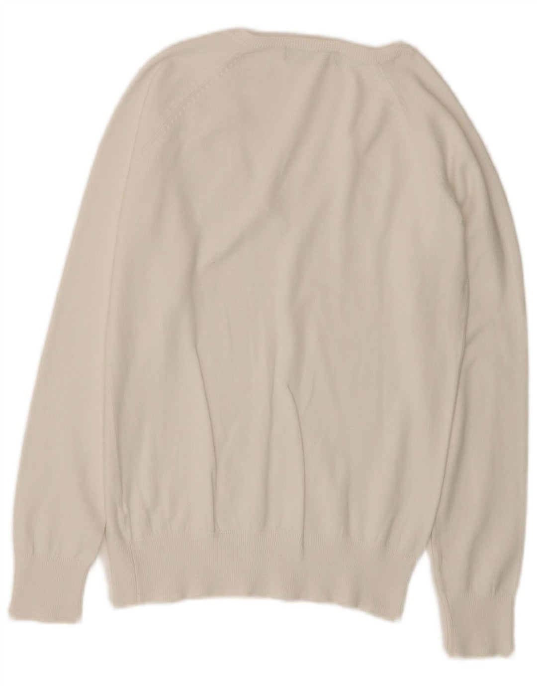 ZARA Jersey con cuello en V para mujer, talla 40, talla grande, color blanco