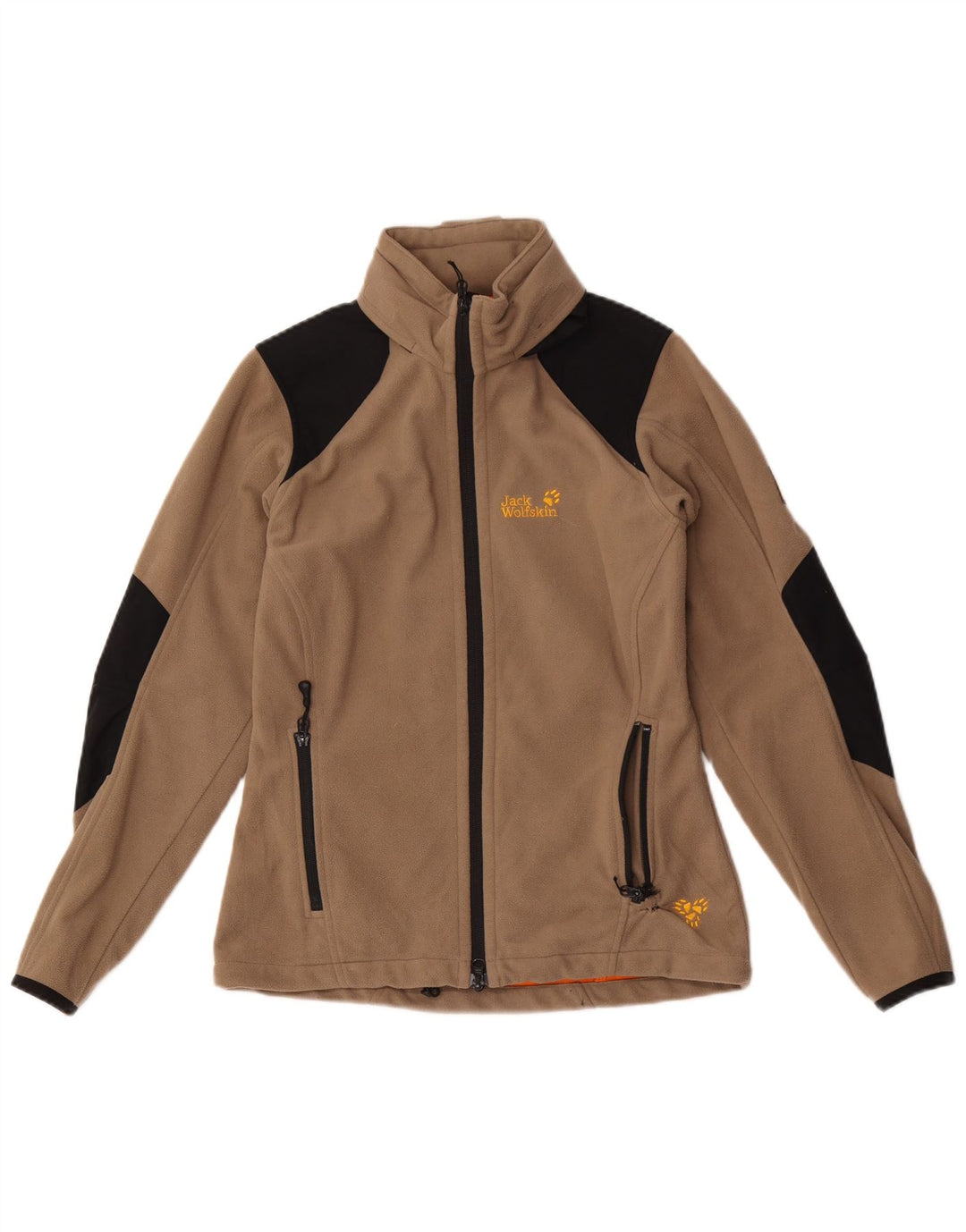 JACK WOLFSKIN Chaqueta polar para mujer UK 10 Small Marrón Colorblock Poliéster