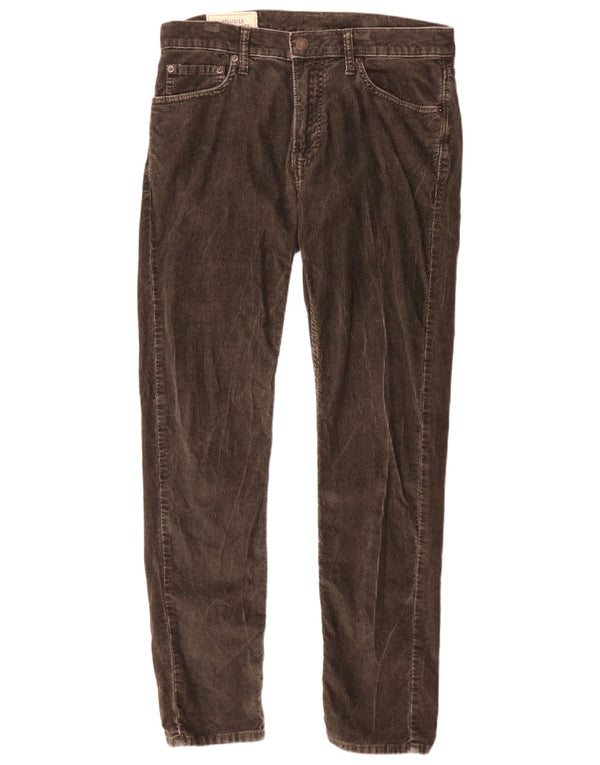 Hollister Mens Classic Tapered Corduroy Trousers W31 L32 Brown Cotton