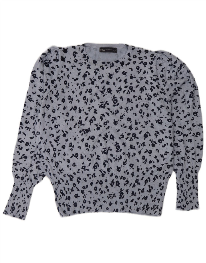 MARKS & SPENCER Suéter tipo jersey con cuello redondo para mujer Reino Unido 44 Azul grande