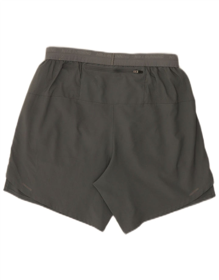 Nike - Pantalones cortos deportivos Dri Fit para hombre, poliéster gris pequeño