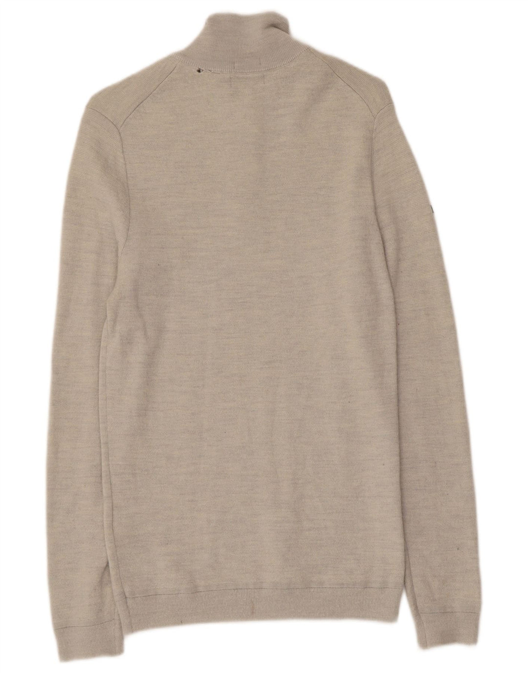 SUPERDRY Jersey con cuello y cremallera para hombre XS Lana gris