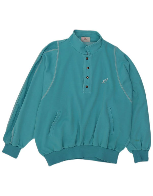 AUSTRALIAN L'ALPINA Sudadera con cuello polo para hombre IT 54 XL Turquesa