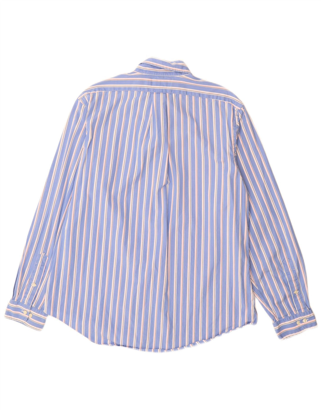 RALPH LAUREN Camisa de ajuste personalizado para hombre Talla 17 XL Algodón a rayas azules