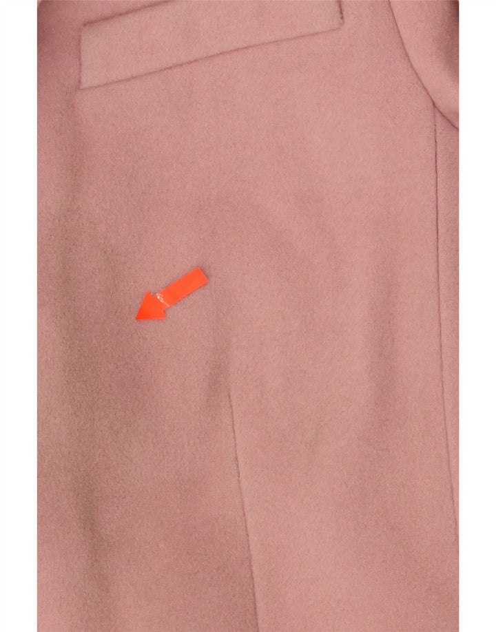 Zara Mujer Abrigo UK 42 Lana Rosa Mediana