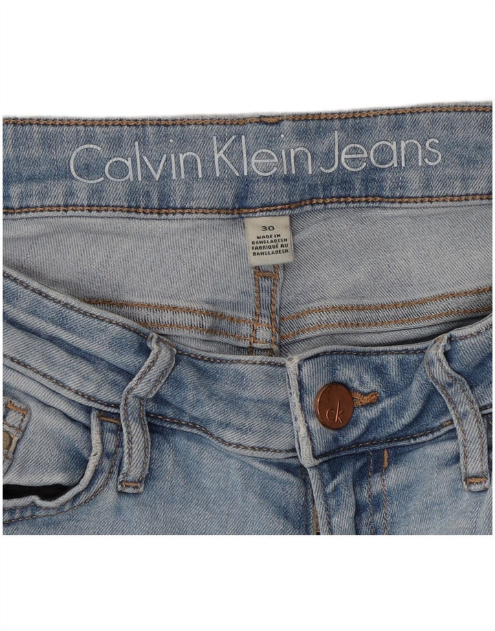 Vaqueros ajustados para mujer Calvin Klein W30 L27 Algodón azul