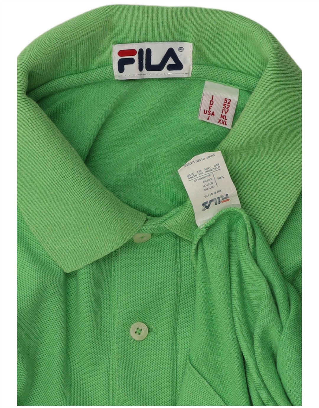 Fila Polo Hombre IT 52 Grande Algodón Verde