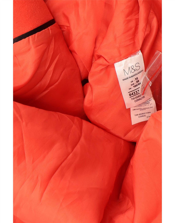 Marks & Spencer Abrigo para mujer UK 10 Pequeño Naranja Poliéster