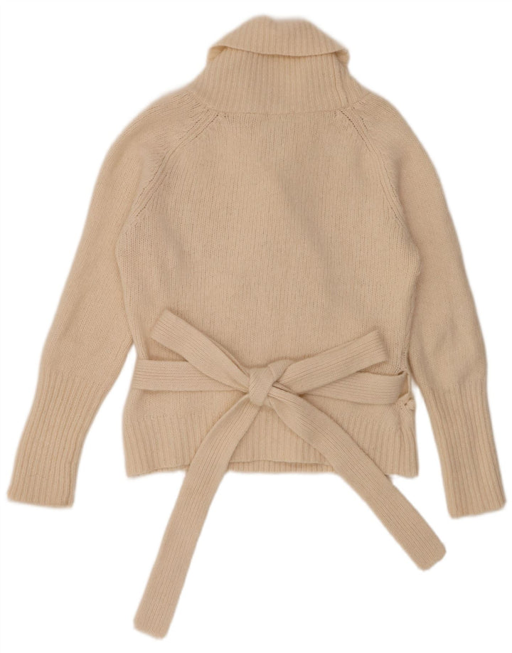 Ted Baker - Cárdigan cruzado para mujer, talla 4, lana beige grande