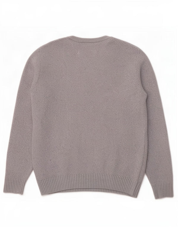 Lacoste Jersey de cuello redondo para mujer UK 10 Small Grey Wool