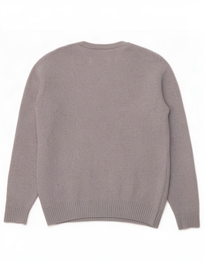 Lacoste Jersey de cuello redondo para mujer UK 10 Small Grey Wool