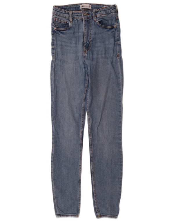 Zara Vaqueros Pitillo Mujer EU 36 XS W26 L28 Algodón Azul