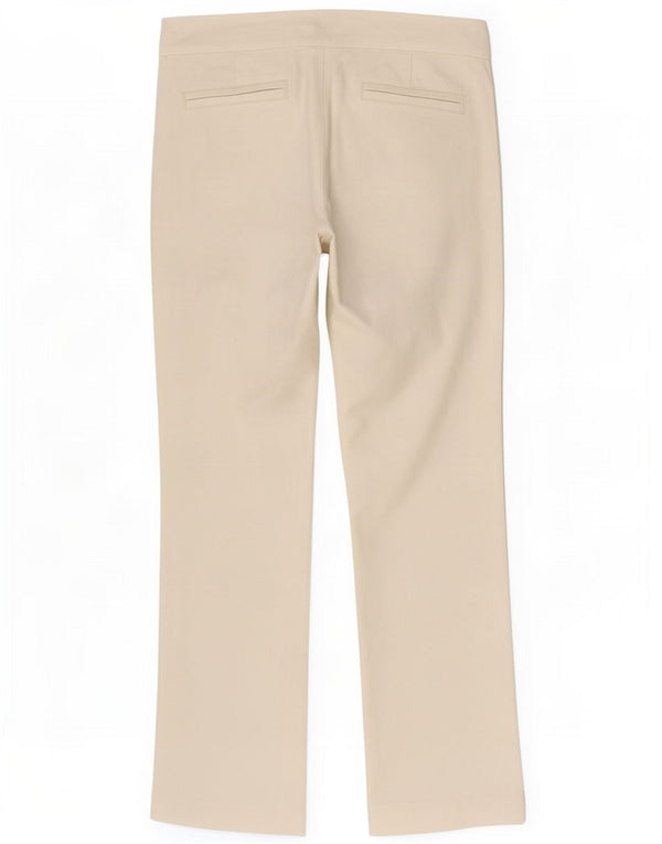Zara Mujer Pantalón Chino Bootcut EU 36 XS W26 L30 Algodón Blanco Roto