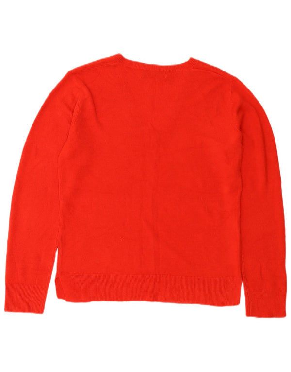 Marks & Spencer Suéter con Cuello en V para Mujer UK 10 Pequeño Acrílico Rojo