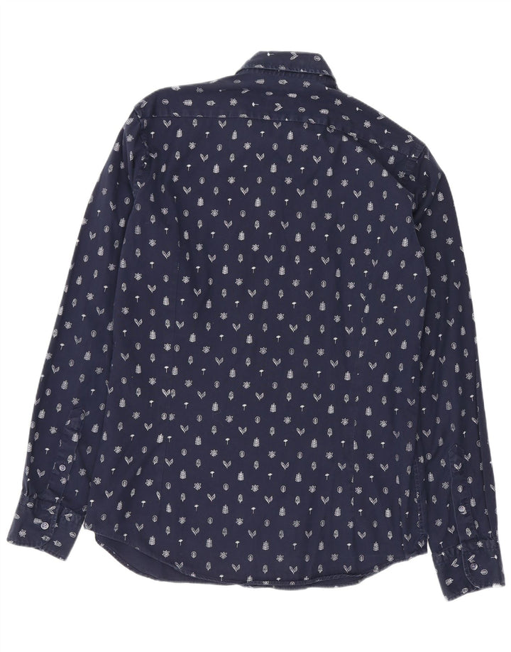 Camisa Massimo Dutti Hombre Mediana Azul Marino Floral