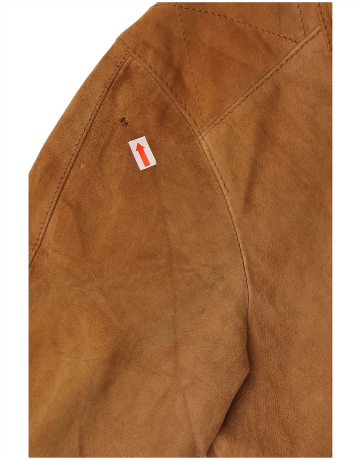 Vintage hombres bombardero gamuza chaqueta IT 44 XS marrón