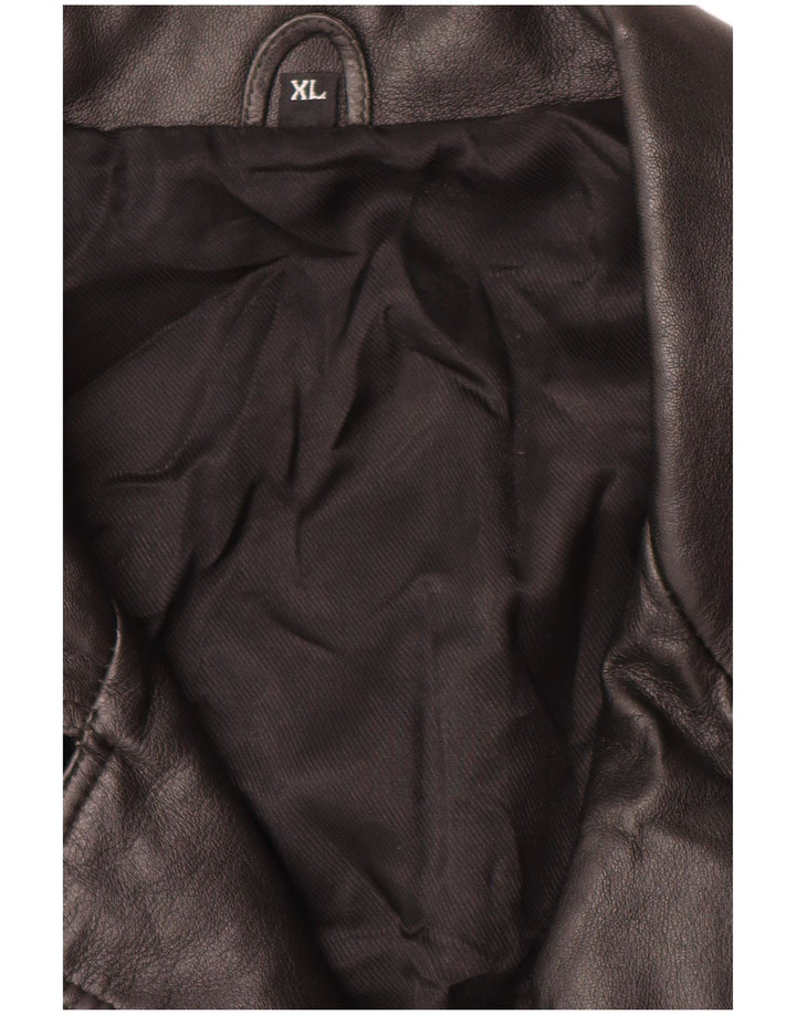 Chaqueta de cuero vintage para hombre Reino Unido 42 XL cuero negro