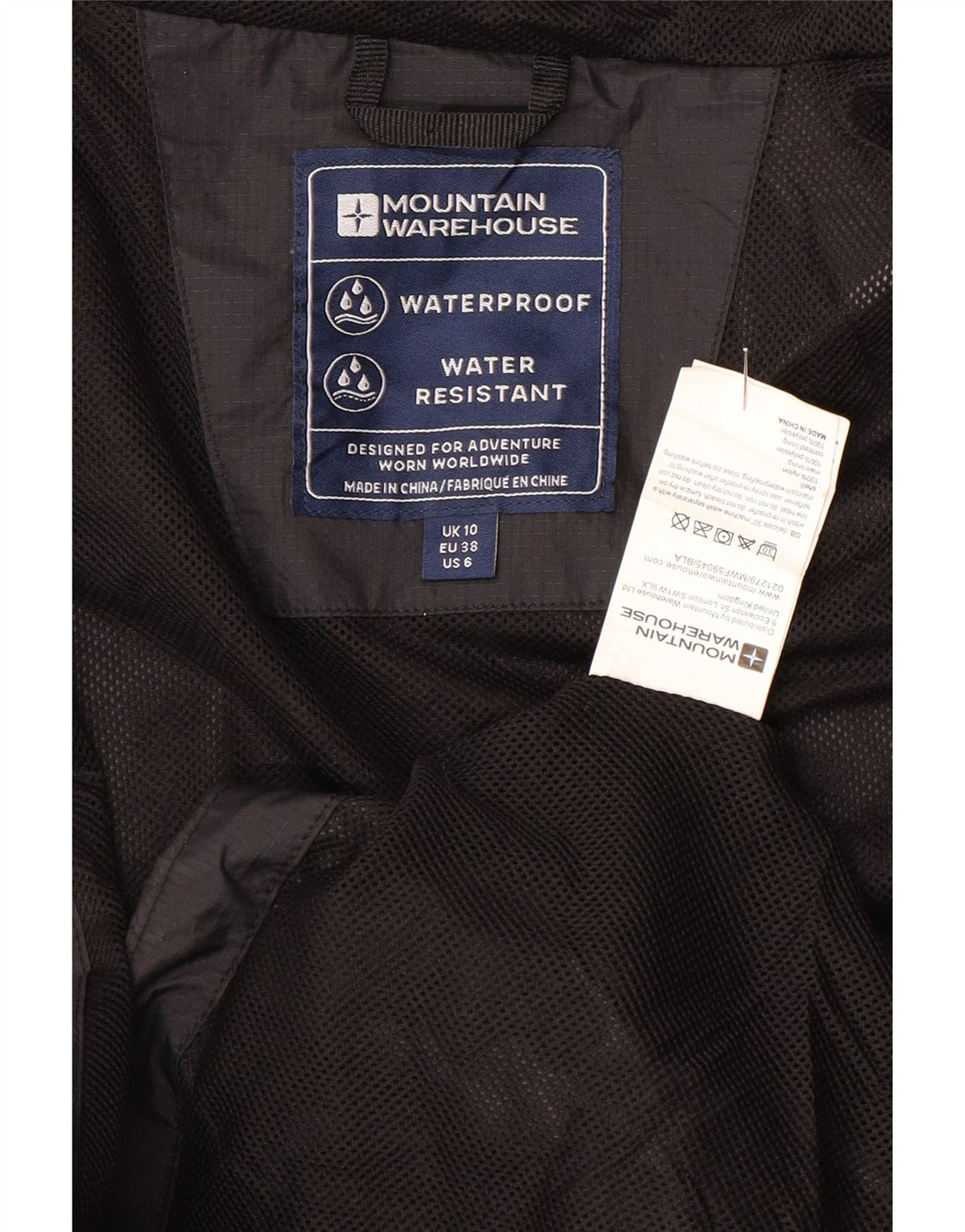 Chaqueta impermeable con capucha extragrande para mujer Mountain Warehouse UK 40 Small Black