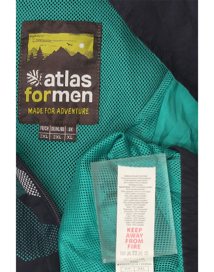 Atlas For Men Chándal para hombre Chaqueta superior XL Azul marino Geométrico Poliéster